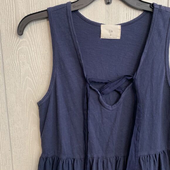 T.La Lace Up Babydoll Tank Navy Size Small NWT - Picture 2 of 5